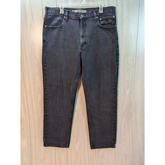 Harley-Davidson Other - Harley Davidson Black Denim Jeans Mens Sz 38X32 Relaxed Fit 100% Cotton